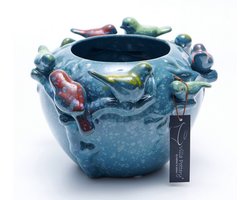 Vaas - Villa Pottery - Decoratie - Woondecoratie - porselein - waterdicht - Chico 1_3 Blue