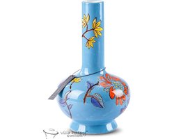 Vaas - Villa Pottery - Decoratie - Woondecoratie - Porselein - Waterdicht - Moederdagcadeau - Happy Flowers 2 Blue