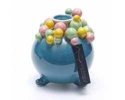 Vaas - Villa Pottery - Woondecoratie - Decoratie - Voorjaar - Porselein - Waterdicht - Piccadilly 1_2 Blue
