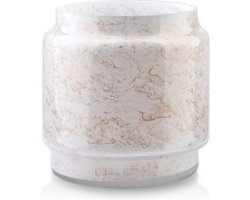 Vaas Wit Marmer, Hoogte 21 cm