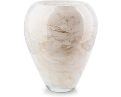 Vaas Wit Marmer, Hoogte 33 cm