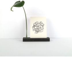 Vaasje en houder voor een Kaartje - Home deco - Duurzaam - Hout-by woom