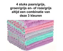 vaatdoekjes - aanrechtdoekjes - 13x23cm -zacht en absorberend in mooie zachte kleuren - microvezel