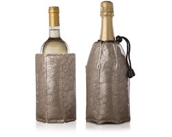 Vacu Vin Active Cooler Sleeve | Wijnkoeler | Champagnekoeler | Platinum | Set van 2