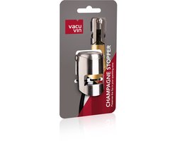 Vacu Vin Champagne Stopper Zwart – Herbruikbare Champagnestopper – Luchtdichte Afsluiting voor Champagne en Prosecco