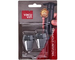 Vacu Vin Wijnstoppers Set van 2 – Reserve Afsluitdoppen voor Wine Saver – Grijs