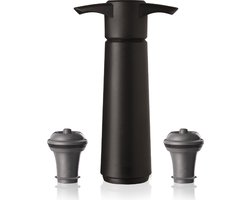 Vacu Vin Wine Saver Zwart | Vacuüm Wijnpomp | 2 Vacuum Wine Stoppers