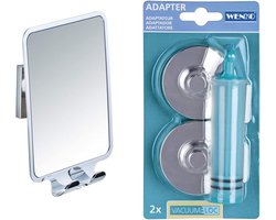 Vacuum-Loc Quadro Anti-Fog Mirror, Anti-Fog Shower Mirror, Shaving Mirror & Vacuum-Loc Adapter Premium/Classic/Style, Attachment No Drilling Required