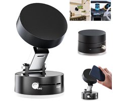Vacuum Magnet Mobile Phone Holder - Foldable and Portable - Easy to Operate and Durable - Versatile Use for Gym/Kitchen/Bathroom - Black