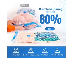 Vacuumzakken - Set van 13 Zakken - Kleding & Beddengoed - Opbergzakken - Ruimtebesparend Vacuümzakken - Reis Zakken - Inclusief Pomp