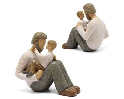 Vader en zoon beeld - Kunsthars - Modern design