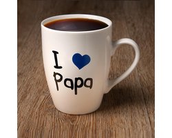 Vaderdag - Mok / beker met tekst 'I love Papa' - 36cl - D8,3XH10,5cm