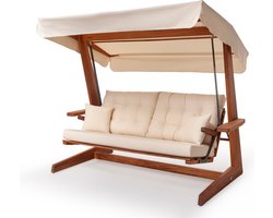 Vadi Concept - Sia 2400 Crème - Luxe Schommelbank ( iroko hout )
