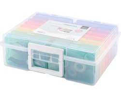 Vaessen Creative Opbergbox – 37,50 x 30 x 13 cm – Incl. 16 Cassettes