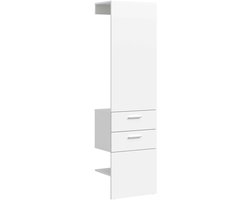 Vaga garderobekast paneel zonder spiegel wit melamine wit melamine - 36x52x190cm