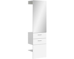 Vaga garderobekastpaneel met spiegel wit melamine wit melamine - 36x52x190cm