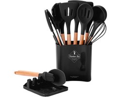 VAIVE Kookgerei set 13-delig met Houder - Keukengerei Set - Garde - Spatel Silicone