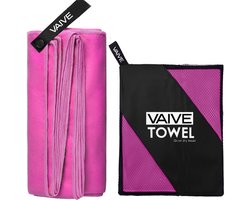 VAIVE Microvezel handdoek - Strandlaken 100x200 - Badlaken - Reishanddoek Sneldrogend - Roze