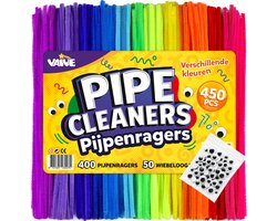 Vaive Pijpenragers & Wiebeloogjes 450-delig - Knutselset - Knutselen Meisjes & Jongens - Knutselkoffer - Knutselspullen Kinderen - Knutselpakketten
