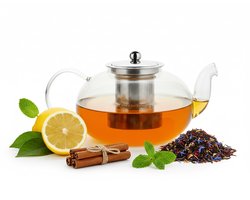 Vaja® Theepot Vera 1L - Theepot - Theepot met filter - Theekan - Theepot dubbelwandig - Glazen Theepot - Theepot Glas