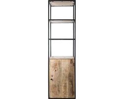 Vakkenkast Bruin 200x55 CM - Mangohout & Metaal