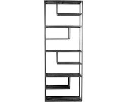 Vakkenkast Huub Zwart Mangohout 210 x 80 cm - Roomdivider
