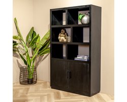 Vakkenkast Jaxx | 120 cm | Zwart Mangohout