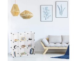 Vakkenkast met 9 Vakken - Transparante Opbergruimte voor Boeken, Kleding en Meer - Eenvoudige Montage