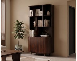 Vakkenkast Milla small mangohout 110x45x220cm - Bruin - Japandi