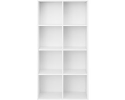 Vakkenkast - Opbergkasten - Speelgoed organizer - Met 8 vakken - 65.5 x 30 x 129.5 cm - Wit