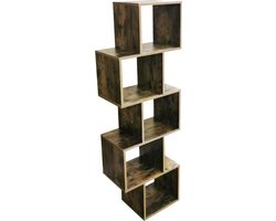 Vakkenkast roomdivider Yoep - gestapeld kubus design - 5 vakken