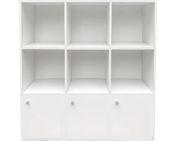Vakkenkast Vakkie 9 vakken opbergkast - boekenkast - wandkast - wit