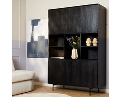 Vakkenkast XL Madison | Zwart Mangohout