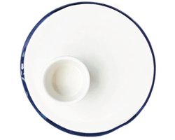 Val Pottery Foolish eierdop D14cm blauwe lijn