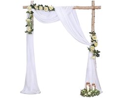 Valance Hemelbedgordijn Transparant Polyester Stof Wit Raamgordijnen 0,75 x 6 cm