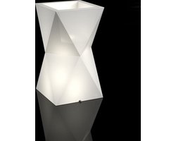 VALENCIA - Bloempot - 32x25x70cm - wit - LED verlichting