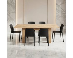 Valencia Grande Luxe Uitschuifbare Eettafel 140-220 cm – Rustieke Eiken – 6 tot 8 personen – Made in Italy Merk: Casa Serena