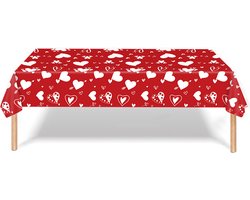 Valentijn Decoratie Tafelkleed Hartjes tafel Kleed Feest Versiering Rood Huwelijks Decoratie 137*274 cm - 1 Stuk
