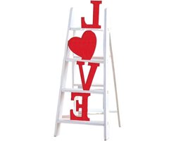 Valentijn Ladder Decoratie - Liefdesladder Plank Decor - Romantische Tafeldecoratie - Hartverwarmend Ontwerp - 10 x 7 x 15 cm