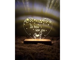 Valentijn - Lampje - Liefdes cadeau - Ik hou van jou - Valentijn verlichting - Valentijn cadeautje voor hem - Valentijnsdag - Valentijn cadeautje voor haar - Valentijn decoratie - Valentijnsdag - Valentijnsdag voor mannen - Moederdag cadeautje