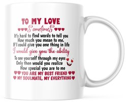 Valentijn Mok met tekst: To my love | Valentijn cadeau | Valentijn decoratie | Grappige Cadeaus | Koffiemok | Koffiebeker | Theemok | Theebeker