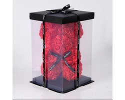 Valentijn Special - Rozen Beer - Teddy - met Geschenkdoos - 25cm-Moederdag- Valentijnsdag- Kerst Kerstdag kado - Liefde kado-Flowerbox