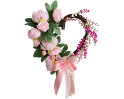 Valentijnsdag Krans Kunstbloemen Guirlande Elegante Voorjaarskrans Cadeau Voor Deur En Interieur Decoratie Feestelijke Bloemen Arrangement