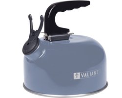 Valiant fluitketel voor camping, 1 liter, aluminium, blauw