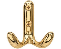 Valli mantelhaak/kapstok AMETISTA dubbel messing poli