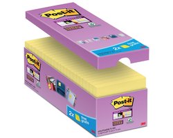 Value Pack: Post-it® Super Sticky Notes, Canary Yellow™, 76mm x 76 mm, 14 blokken + 2 GRATIS