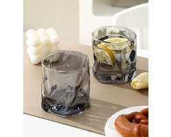 Vamora Riani - Drinkglazen - Waterglazen - Limonadeglazen - drinkglas - ice look glazen - smokey mirror look - Glazenset 6 stuks - 200ml