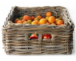 Van der Leeden Opbergmand - bruin - 45 x 36 x 15 cm - rotan - gevlochten riet - mand - opbergen