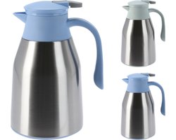 van der Meulen koffiekan RVS 1000ml zilver thermoskan.