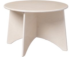 Van Dijk Toys houten Apollo Ronde tafel berken voor Peuters - Ø60cm hoogte 40cm - White wash.